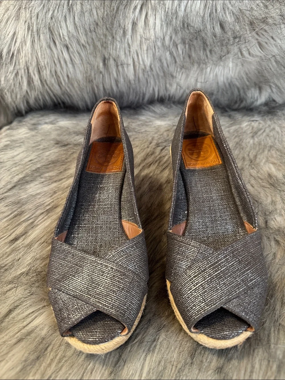Tory Burch metallic gray